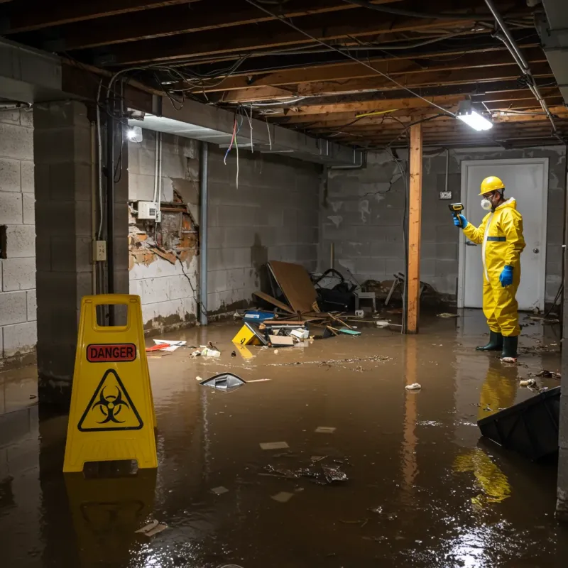 Flooded Basement Electrical Hazard in Malvern, OH Property